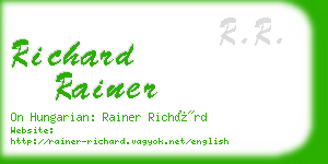 richard rainer business card